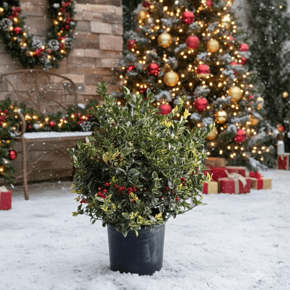 Honey Maid Holly – Variegated Blue-Green Evergreen with Red Winter Berries